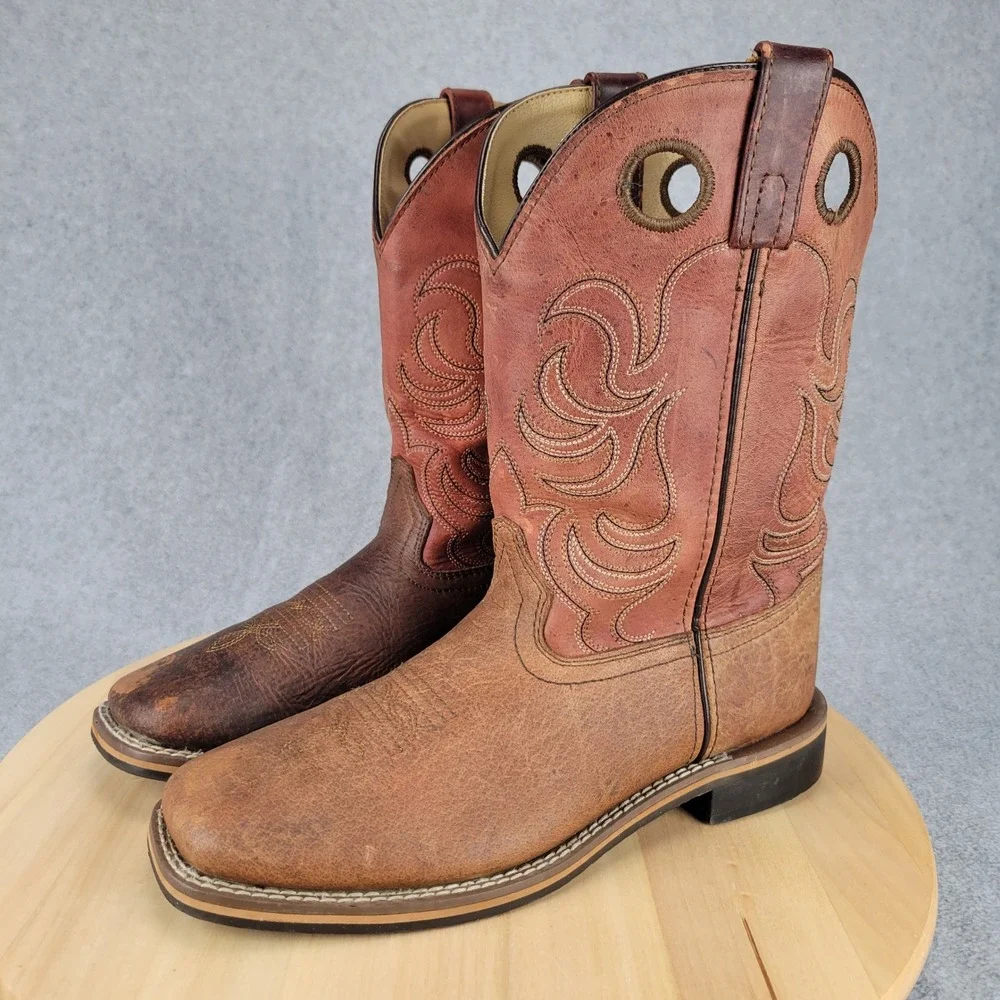 Cody James Western Boots Youth 6 Brown Leather Square Toe 43919 Y